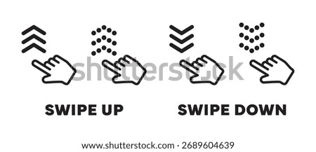 Swipe up buttons. Swipe Up icons
