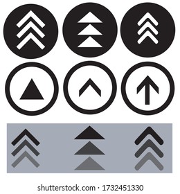 Swipe up buttons set. Application and social network icons