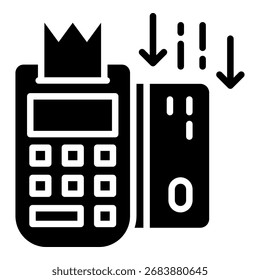 Ilustración vectorial de glifo de icono de tarjeta deslizante