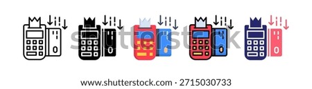 Swipe Card Multiple Style Icon Set Collection..