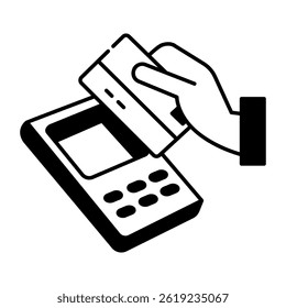 Deslice el icono de pago de tarjeta en estilo dibujado a mano 

