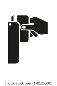 Vektorsymbol der Karte abwischen. Hand schwimmen Sie Kreditkarte beim Kauf flach Symbol für Apps und Websites.