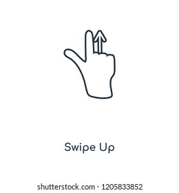 Swipe Up concept line icon. Linear Swipe Up concept outline symbol design. This simple element illustration can be used for web and mobile UI/UX.