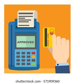 swipe credit card using credit card terminal