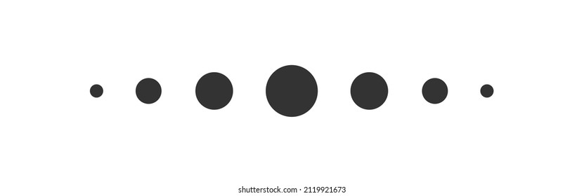 Swipe dots in line. Black point icon. Flat vector isolated illustration
