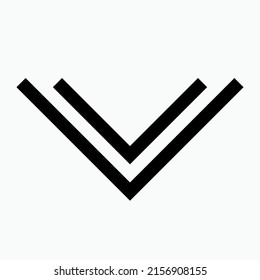 Swipe Down Arrow Icon in Glyph Style. Direction, Navigate Symbol - Vector.