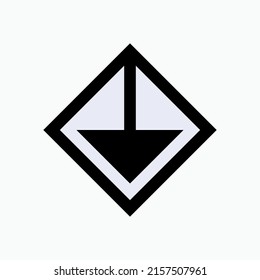 Swipe Down Arrow Icon in Glyph Style. Direction, Navigate Symbol - Vector.