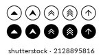 Swipe up and down arrow vector icons set. Black and line swipe arrow to open page