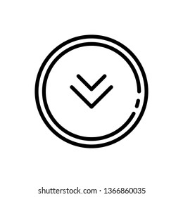 Swipe down button round and. Social media element logo, symbol, app, web, ui.