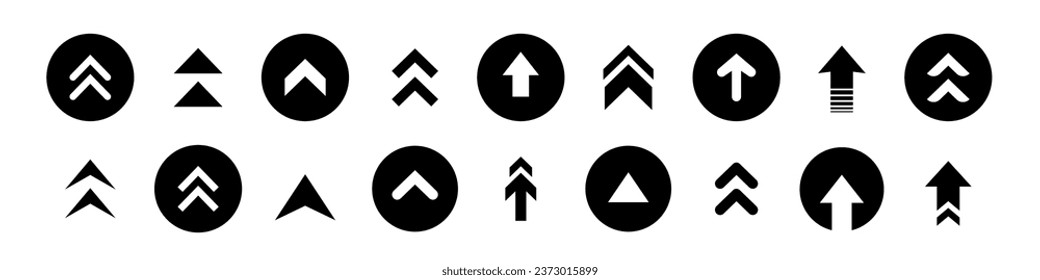 Swipe down and up cursor line icons set. Scroll outline arrow vector symbol. Action scrolling mouse button collection. Vector illustration.	

