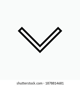 Swipe Down Icon. Arrow Head Pointing Down Symbol - Vector Logo Template. 