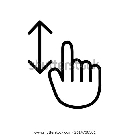 Swipe up and down icon black and white vector sign