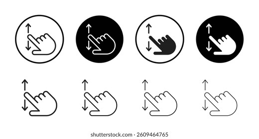 Swipe up and down icon Line Art Logo set