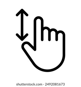 Swipe up and down icon linear logo mark in black and white