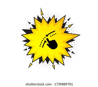 Swipe up down icon. Quote speech bubble. Move finger sign. Touch technology symbol. Quotation marks. Classic swipe up icon. Vector