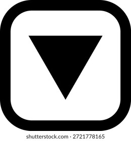 Deslice hacia abajo el conjunto de iconos. Flecha abajo símbolo de Botón. Desliza el dedo hacia abajo para ver historias de redes sociales. Desplácese hacia abajo por el pictograma. Vector