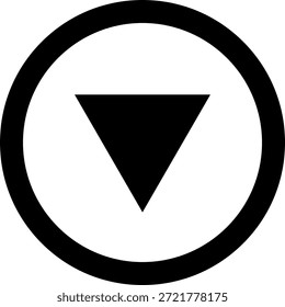 Deslice hacia abajo el conjunto de iconos. Flecha abajo símbolo de Botón. Desliza el dedo hacia abajo para ver historias de redes sociales. Desplácese hacia abajo por el pictograma. Vector