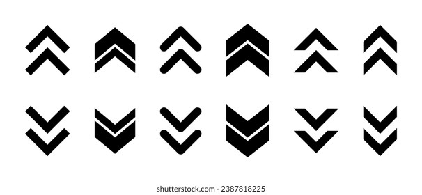 Swipe up and down icon vector set collection