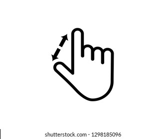 Swipe up and down outline icon. Vector illustration. Editable stroke
