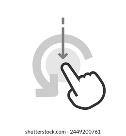 Swipe down to refresh page concept illustration flat design. simple modern graphic element for empty state ui, infographic, icon