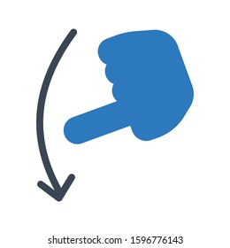 swipe down vector glyph color icon 