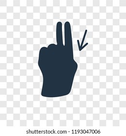 Swipe Down vector icon isolated on transparent background, Swipe Down transparency logo concept