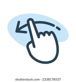 Swipe finger to left concept illustration line icon design editable vector eps10