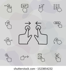 Swipe, fingers, screen icon. Universal set of touch gesture for website design and development, app development