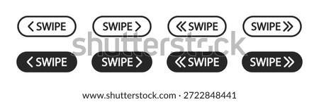 Swipe Gesture Arrow Icons Set for Mobile Touch Interface, Navigation and UI UX Design Vector Illustration