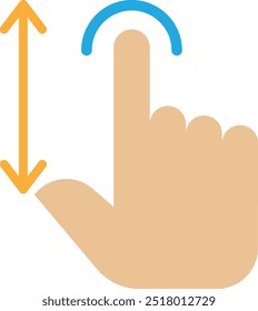 Swipe Gesture Hand Icon Vector Flat Illustration
