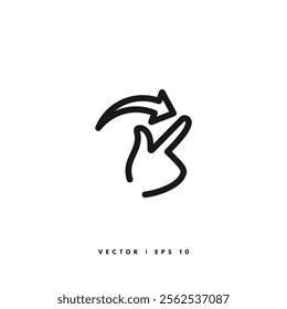 Swipe Gesture Icon. Editable Stroke