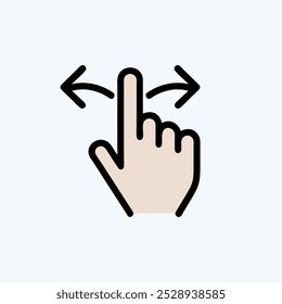 Ícone de gesto de deslizamento para interfaces com tela de toque.