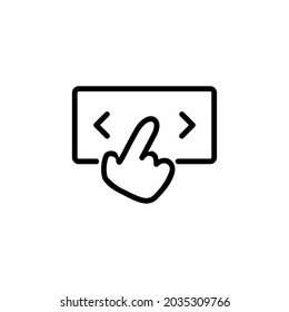 Swipe Gesture Mobile Hand Technology Gadget Vector Logo Monoline Icon Symbol for Graphic Design UI UX or Website