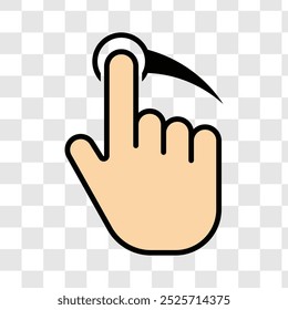 Ilustración de diseño de Vector plano de icono de mano de deslizar fondo aislado