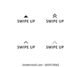 Swipe Up Icon, Arrow Button Logo, Scroll Story Sign Ellement In Vector Flat Style.