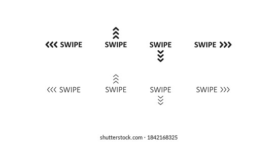 Swipe icon. Up arrow button symbol. Social media scrollsign, slide logo design in vector flat style.