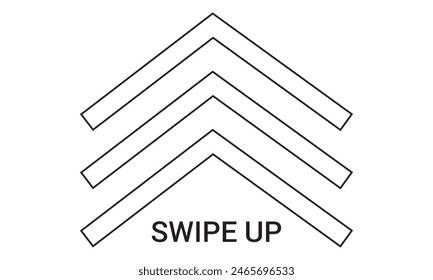 Swipe up icon . Arrow up button symbol. buttons for social media stories. Scroll pictogram. isolated on white background. vector illustration. EPS 10
