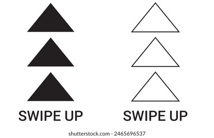 Swipe up icon . Arrow up button symbol. buttons for social media stories. Scroll pictogram. isolated on white background. vector illustration. EPS 10