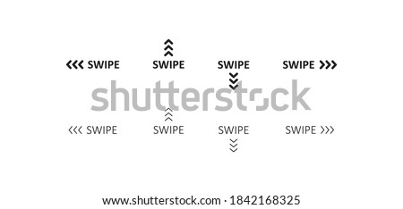 Swipe icon. Up arrow button symbol. Social media scrollsign, slide logo design in vector flat style.