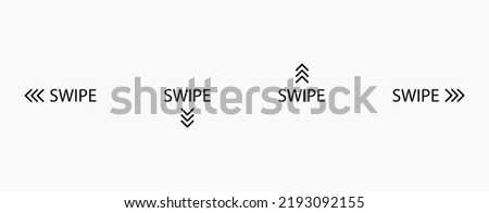 Swipe icon. Up arrow button symbol. Social media scrolling, slide logo design in vector flat style.