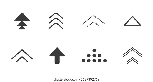 Swipe up icon arrow button, ui scroll symbol. Swipe slide simple minimal line sign. Move button, app interface action. 