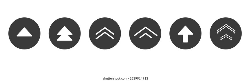 Swipe up icon arrow button, ui scroll symbol. Swipe slide simple minimal line sign. Move button, app interface action. 
