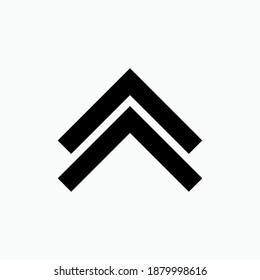 Swipe Up Icon. Arrow Head Pointing Up Symbol - Vector Logo Template. 