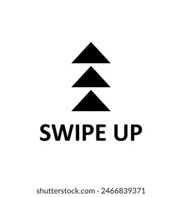 Swipe up icon. Arrow up for social media stories. Set of black swipe up icon. Scroll pictogram. Modern vector isolated on white background.