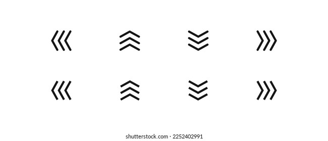 Swipe icon. Arrow up, down, left, right symbol. Button scroll signs. Finger drag symbols. Move interface icons. Black color. Vector isolated sign.