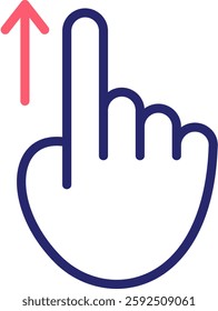 Swipe Up Icon Color Vector Illustration