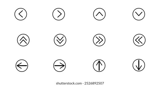 Swipe icon. Up down right left arrow button symbol. Social media scroll sign, slide logo design in vector flat eps 10.  swipe icon sets