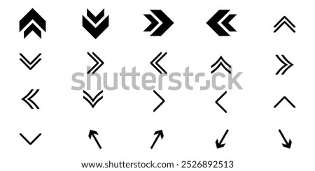 Swipe icon. Up down right left arrow button symbol. Social media scroll sign, slide logo design in vector flat eps 10.  swipe icon sets