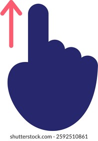 Swipe Up Icon Fill Vector Illustration