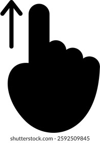Swipe Up Icon Glyph Vector Illustration